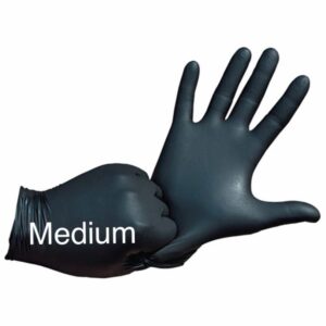 100 gants en nitrile noir . Médium.