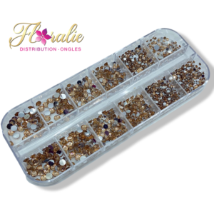 Lot de strass champagne (18)