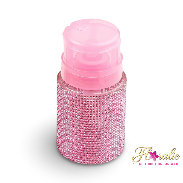 Flacon pompe avec strass Rose